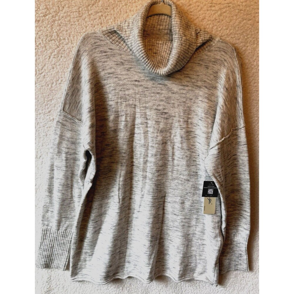 RD‎ Style Sweater Women's 2XL Ursula Spongey Turtleneck Pullover Light Grey NWT